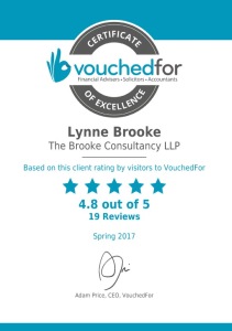 certificate of excellence for Lynne